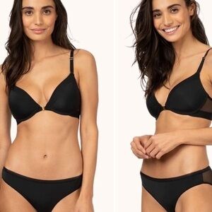 Lively The Front Close black wireless J hook t shirt bra black‎ 34DDD